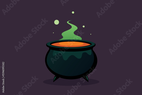 illustration of a magic pot with magic wand