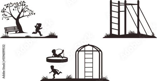 Playground Equipment Silhouettes