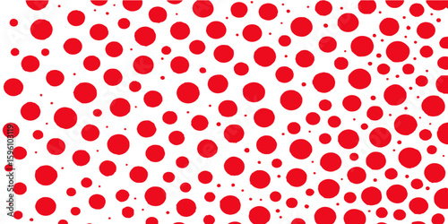 Seamless red polka dots and heart pattern background vector illustration for love-themed vintage design