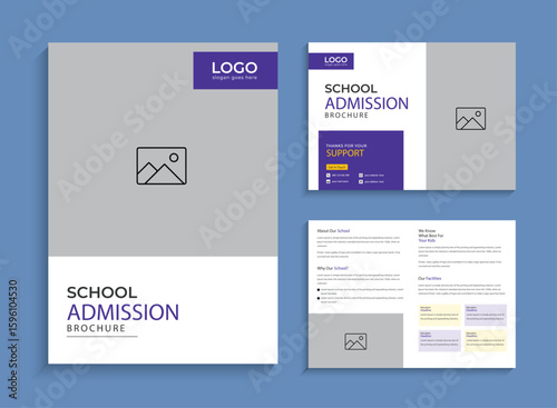 School Admission kids brochure and social media post, banner template