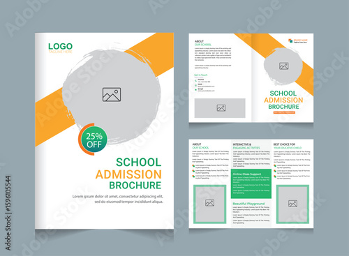 School admission brochure template banner design. back to school social media post banner design set. Back to school admission promotion banner. school admission template for social media ad.