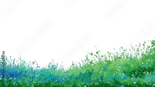 Fototapeta Naklejka Na Ścianę i Meble -  Colorful meadow border design