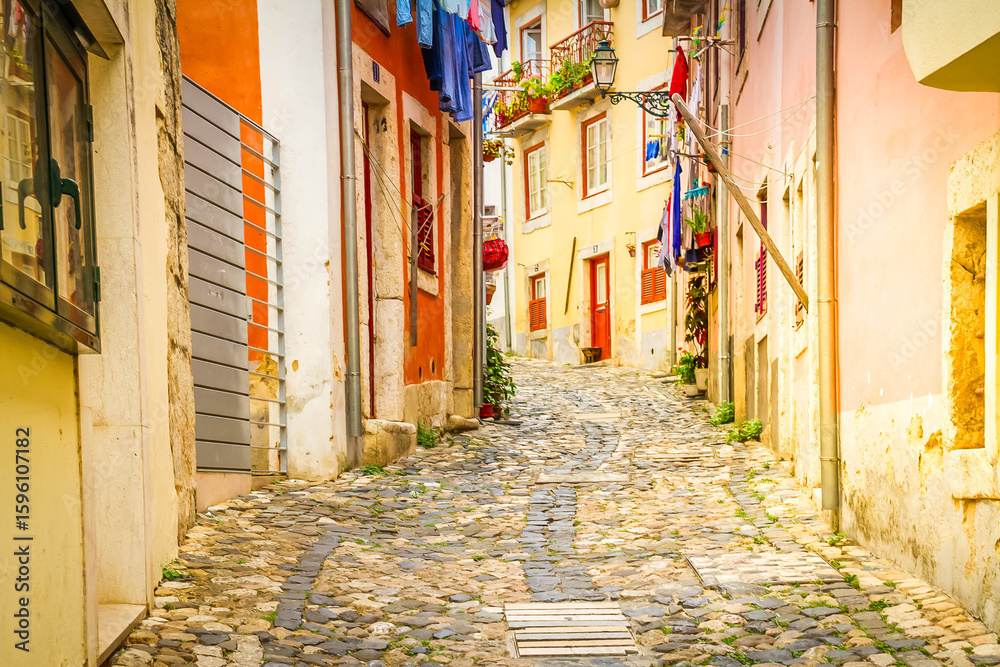 Fototapeta premium street in old town of Lisbon