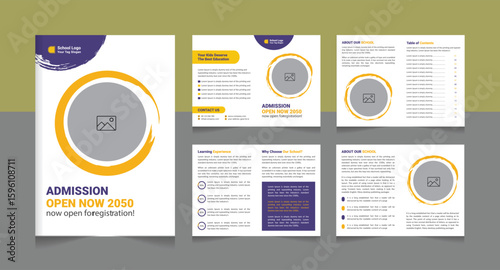 School admission brochure template banner design. back to school social media post banner design set. Back to school admission promotion banner. school admission template for social media ad.