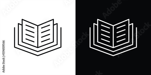 book open knowledge icon. contain education, learning, literature, digital reading thin line icon symbol sign for your app web. vector illustration