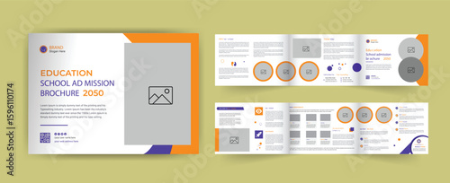 School admission brochure template banner design. back to school social media post banner design set. Back to school admission promotion banner. school admission template for social media ad.