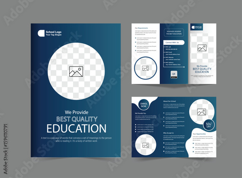 School admission brochure template banner design. back to school social media post banner design set. Back to school admission promotion banner. school admission template for social media ad.
