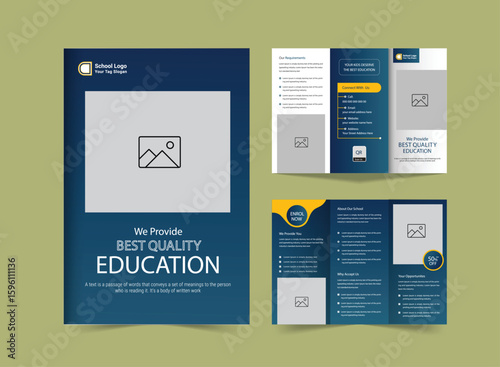 School admission brochure template banner design. back to school social media post banner design set. Back to school admission promotion banner. school admission template for social media ad.