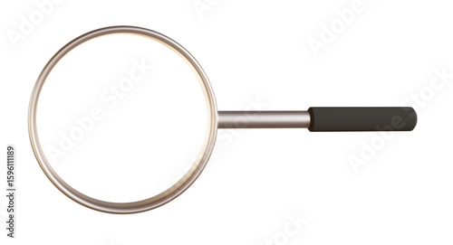 The 3D render image of magnifying glass isolate on white