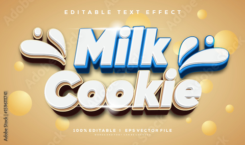 milk cookie vector text effect with modern style design