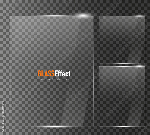 Wallpaper Mural Glass plate frame Glossy window glass with reflections isolated on transparent surface	 Torontodigital.ca