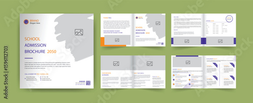 School admission brochure template banner design. back to school social media post banner design set. Back to school admission promotion banner. school admission template for social media ad.