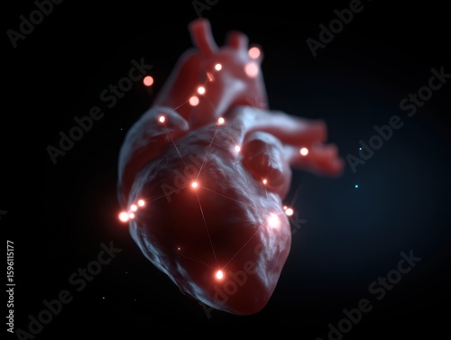 Conceptual image: A constellation of stars forming a human heart, cosmic connection to life. Astrology, spirituality. Dark, profound.