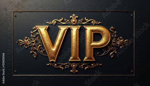 golden vip typography on rich black invitation template