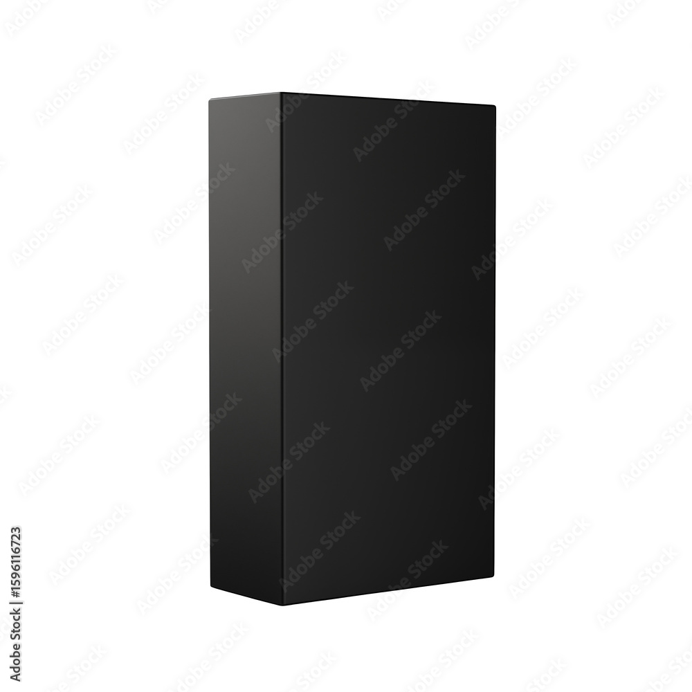 Minimalist black rectangular prism object isolated on transparent background Minimalist black rectangular prism object isolated on transparent background