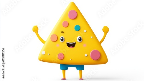 Cheerful Animated Pizza Slice with Playful Design