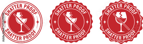 Red shatter proof glass emblem broken, red, emblem, shatter proof, glass, broken, prohibition, symbol, warning, caution, safety, fragile, protection, security, durability, strength, quality, assurance