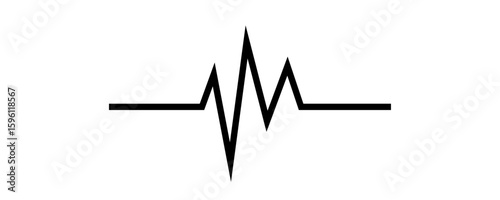 Heart beat line vector icon. Heartbeat medical sign, ecg or ekg symbol, electrocardiogram test