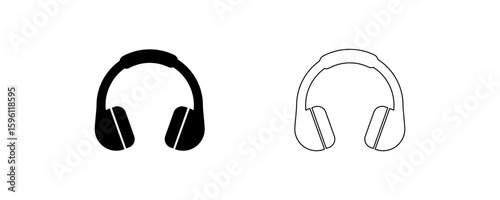 Headset vector icon. Headphone filled flat sign, dj minimal symbol, headset silhouette