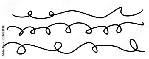 Hand drawn line loop vector illustration. Scribble abstract doodle line