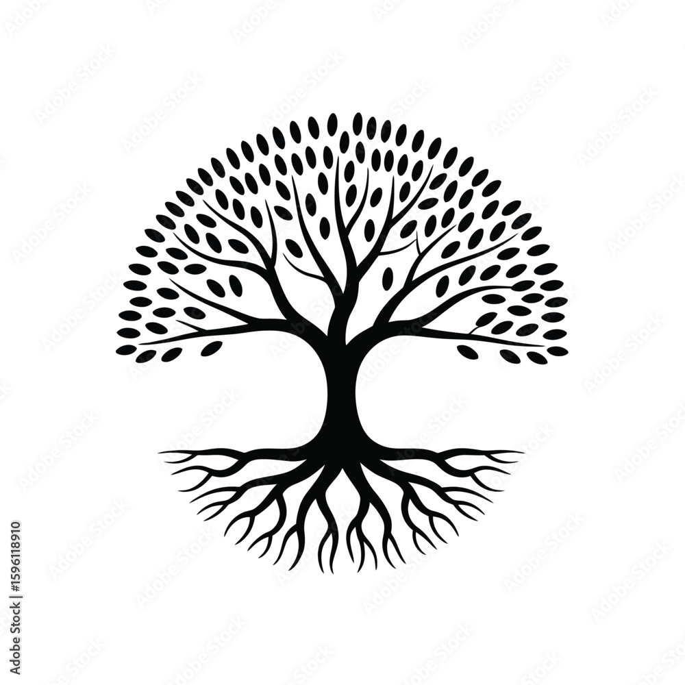 Naklejka premium Tree of Life Icon on White Background 