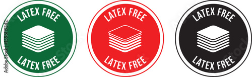 Green red black latex free symbols icon, latex free, symbol, icon, green, red, black, white, graphic, design, clean, medical, health, allergy, safe, product, certification, stamp, label, badge, circul