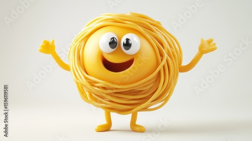 Whimsical Noodle Emoji Character A Fun Culinary Creation for Delightful Communications