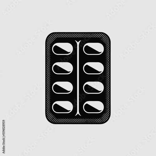 Pill pack containing eight capsules showcases healthcare and medicine concepts, offering a visual representation of medication and treatment for health-related content