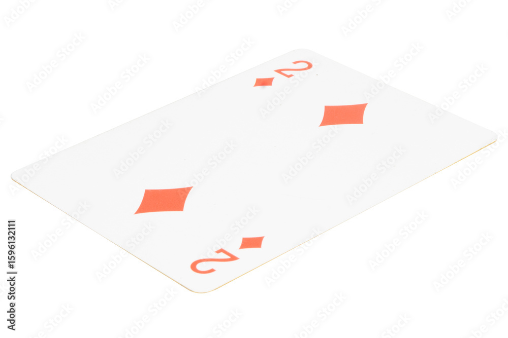Obraz premium card gambling on white game luck two diamonds