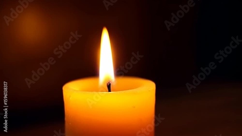 Candle Burning Brightly in the Dark Slow Motion
