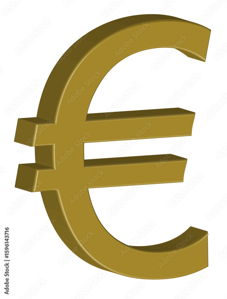 Fototapeta premium Euro (€) Currency Symbol 3D Icon - European Union Money Vector