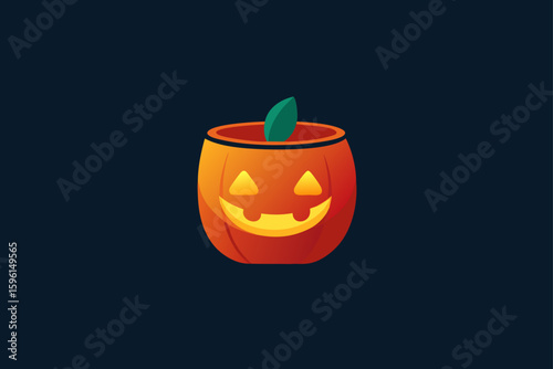 Set of Skull Cups on Creepy Altar Vector Illustration