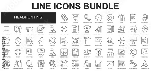 Headhunting Icons Bundle vector collection