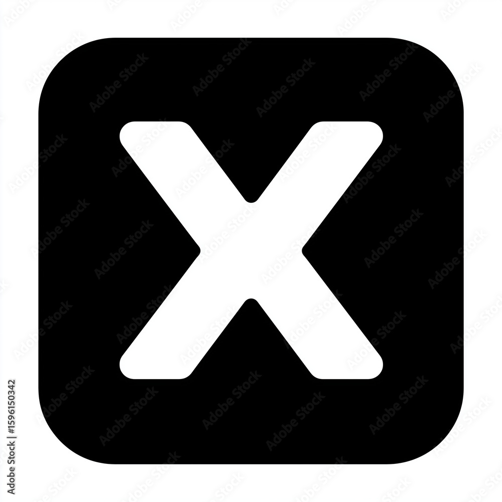 Obraz premium X cross mark icon