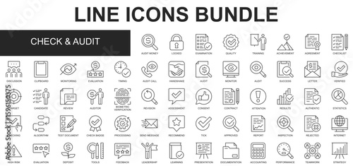Check & Audit Icons Bundle vector collection