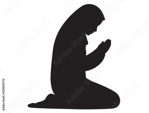 MUSLIM PRAYING SILHOUETTE 