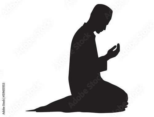 MUSLIM PRAYING SILHOUETTE 