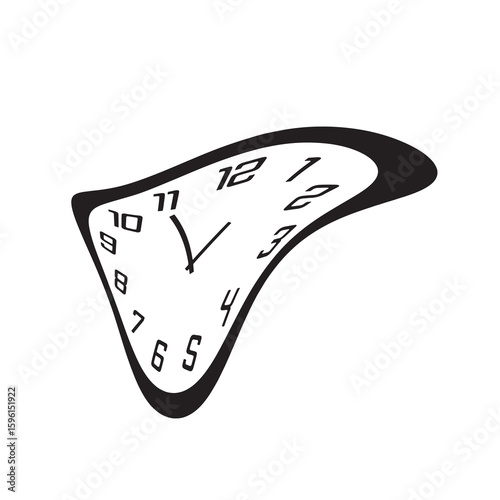 Deformed wall clock designed with simple details	