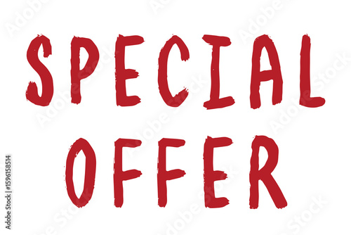 Special offer lettering Handwritten word Modern brush calligraphy Template for marketing ad, print, web, banner, poster, flyer Ink illustration