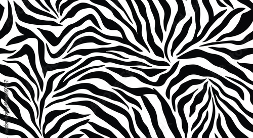 Seamless Zebra Stripes Animal Print Background Texture