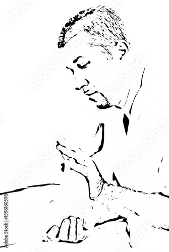 Orthopaed man massaging foot