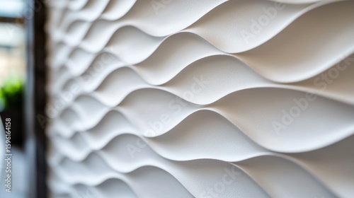 Elegant curved white wall panel with a modern and minimalist design aesthetic