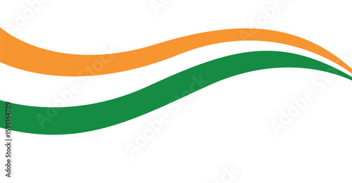 Flag of India modern illustration wave style  isolated on png or transparent background