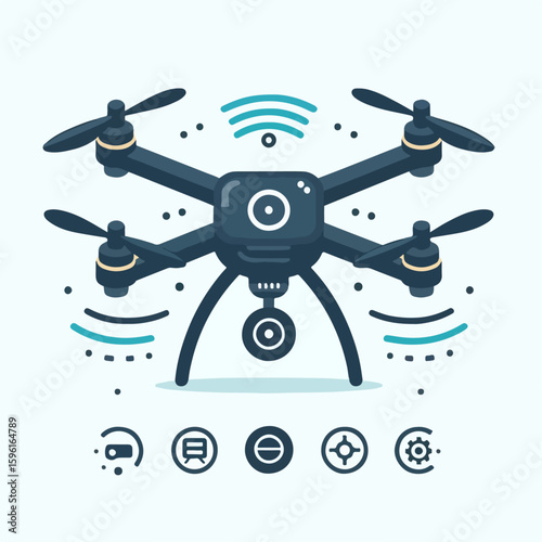 camera drone vector illustration 