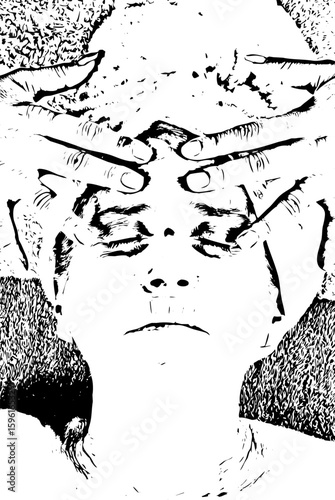Senior woman receiving facial massage
