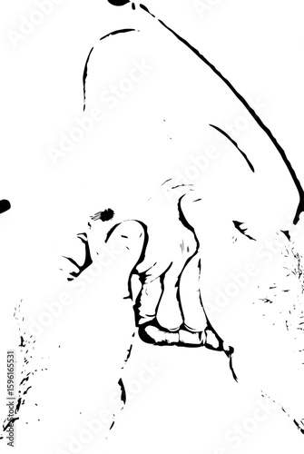 Closeup of hands massaging foot