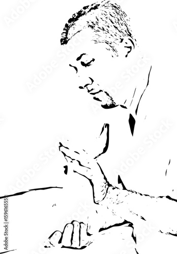 Orthopaed man massaging foot
