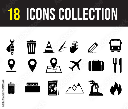 18 ICONS COLLECTION vector