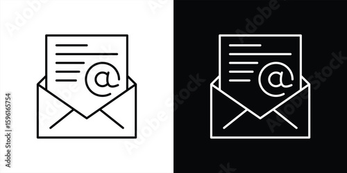 mail icon. contain communication, notification, e-learning engagement thin line style icon symbol sign for your app web. vector illustration