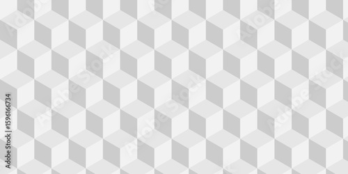 Seamless cube pattern Abstract geometric with template design. White and gray technology ornament. Vector geometrical cubic waves seamless texture.	